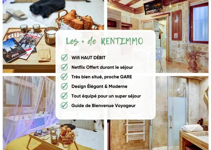 アパート L'evasion I Bed&spa I Jacuzzi I Cozy I Hypercentre I Rent Immo